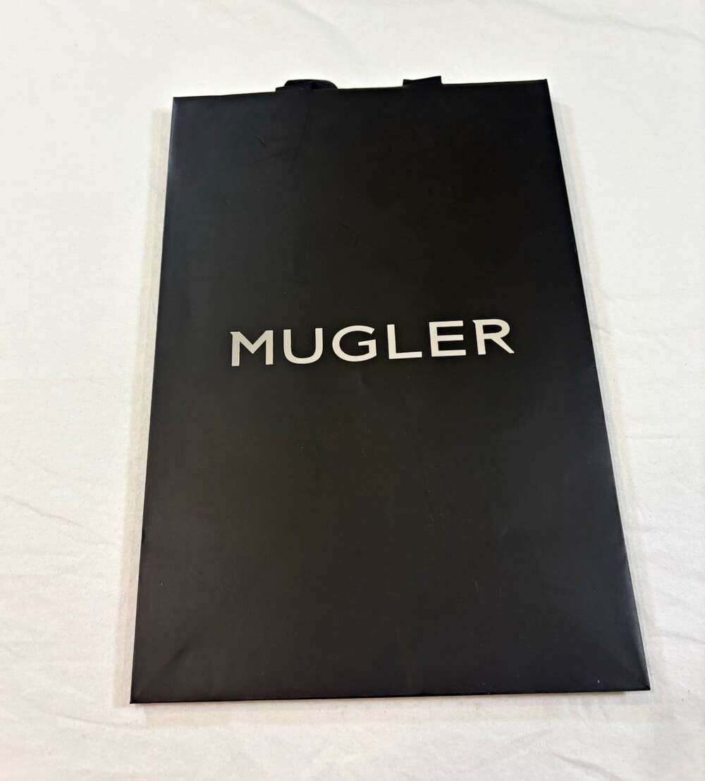 MUGLER Black Solid Paper Gift Bag Designer Theme All Occasions